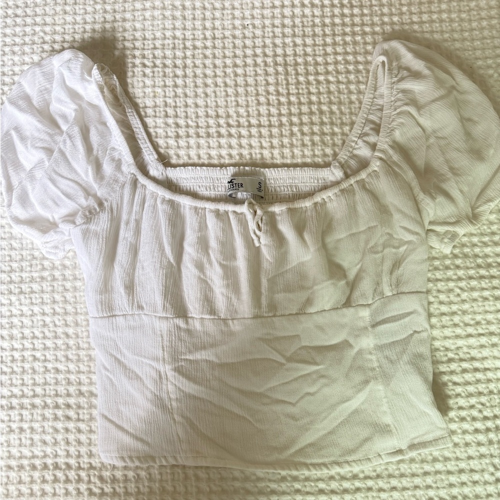 Hollister White Puff Sleeve Top
